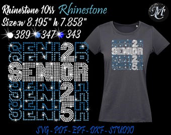 Senior 2025 Rhinestone, Senior 2025 Svg, Class Of 2025 Rhinestone, Class Of 2025 Svg, Rhinestone Svg, Graduation Svg, Senior Rhinestone