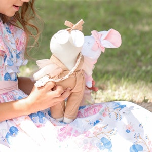 Handmade Organic Linen Mouse doll with stuffed cloth/Clothes for dolls/Birthday gift for child/linen doll/fabric mouse toy.