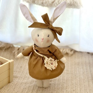 Personalized  doll bunny/bunny doll/stuffed doll/Rag doll/gift for baby/cloth for doll/heirloom doll.