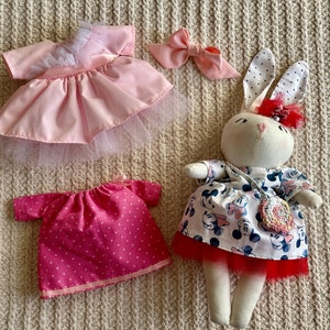 Bunny linen doll/linen doll/handmade organic linen doll/eco and safe doll/Bunny stuffed/bunny rag doll/easy to change clothes.