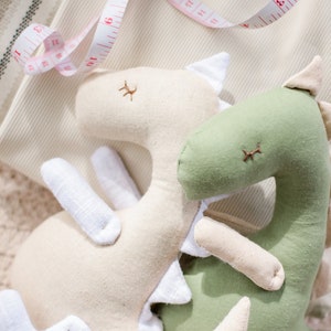 Organic Linen dinosaur /doll with stuffed cloth/Personalized linen doll/stuffed doll/Rag doll/gift for baby/cloth for doll/heirloom doll.