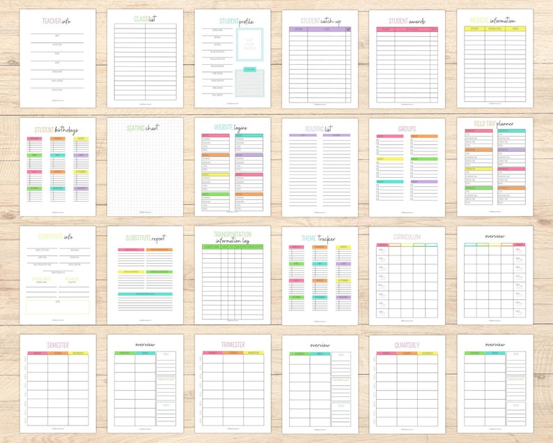 Teacher Planner Undated Teacher Planner Academic Planner Curriculum