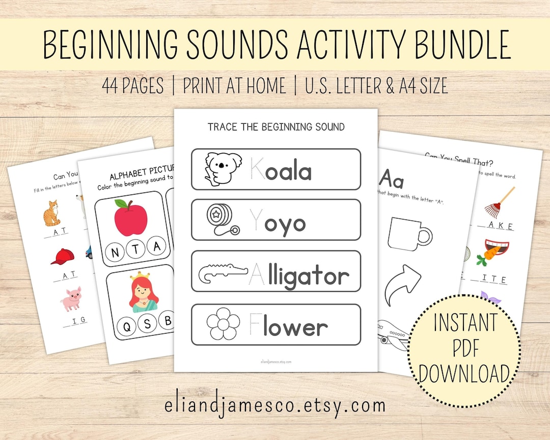 Beginning Sounds Activity ABC Tracing Beginning Sounds Preschool
