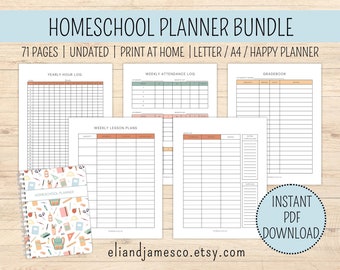 Homeschool Planner Printable | Homeschool Daily Schedule | Homeschool Planner Bundle | Teacher Planner | Academic Planner | School Planner