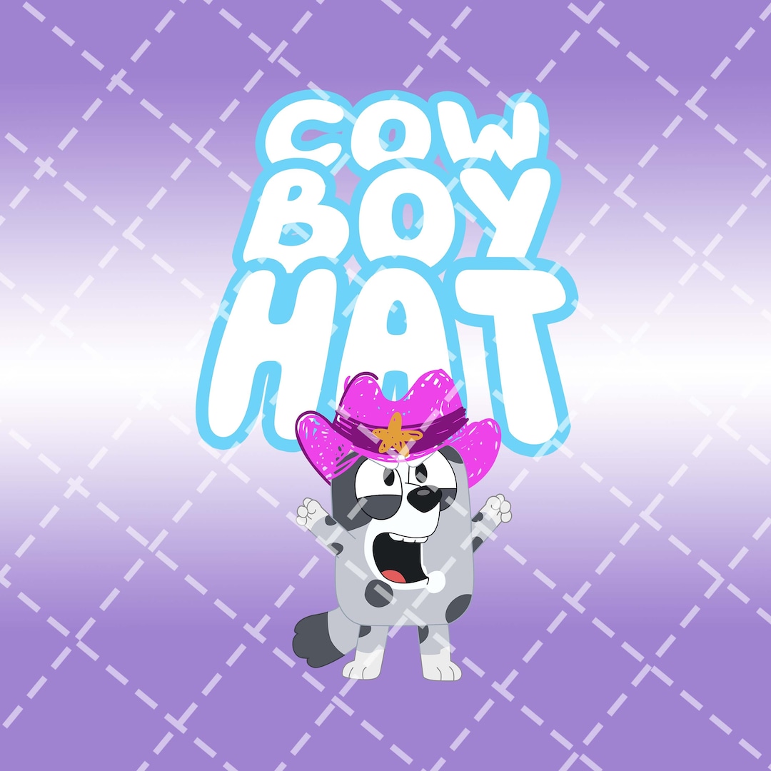Cowboy Hat Mufffin PNG Bluey Muffin Heeler PNG Digital Print Etsy