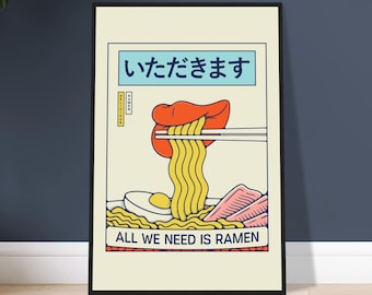 Ramen Poster Anime Poster Japanese Food Poster Poster Vintage Poster Tokyo Ramen Wall Art Anime Print Minimalist Poster Trendy Cool Poster