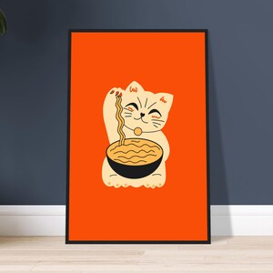 Ramen Poster Cat Poster Ramen Cat Wall Art Anime Poster Japanese Ramen Poster Studio Ghibli Cat Ramen Print Cat Print Cute Cat Poster Retro