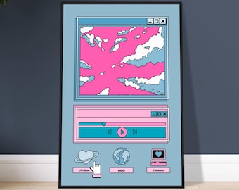 Studio Ghibli anime poster LoFi poster retro poster jaren 90 computer vaporwave poster anime muur kunst retro kunst zelfzorg anime poster cadeau manga