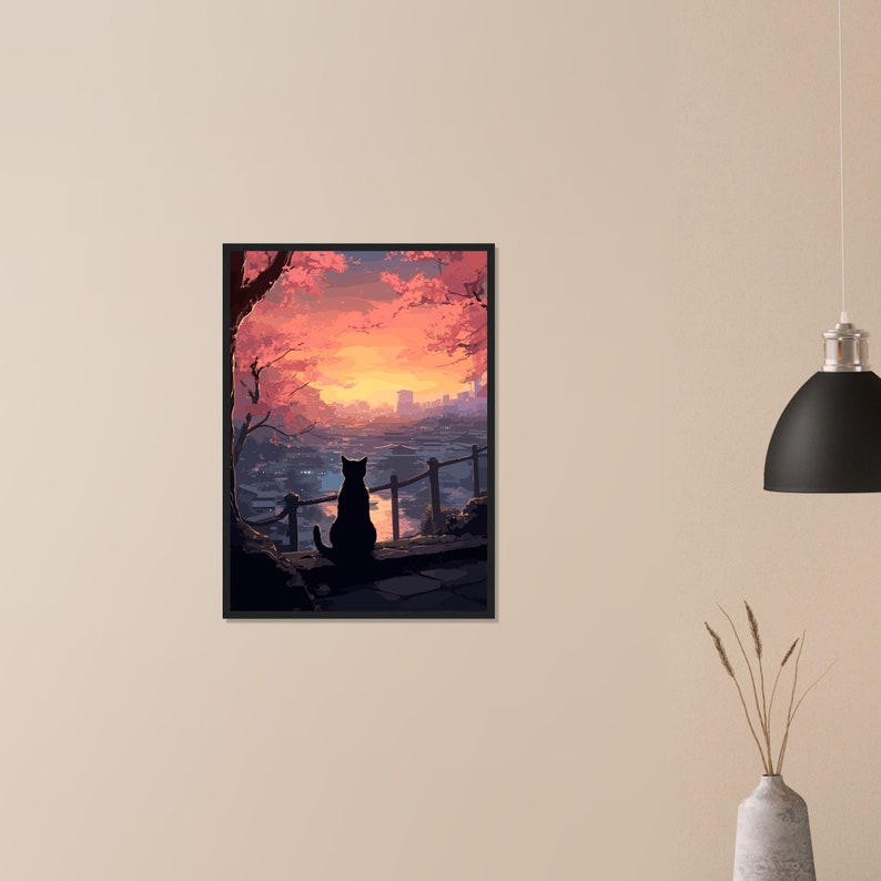 Studio Ghibli Cat Poster Anime Wall Art Japanese Poster Shibuya Japan ...