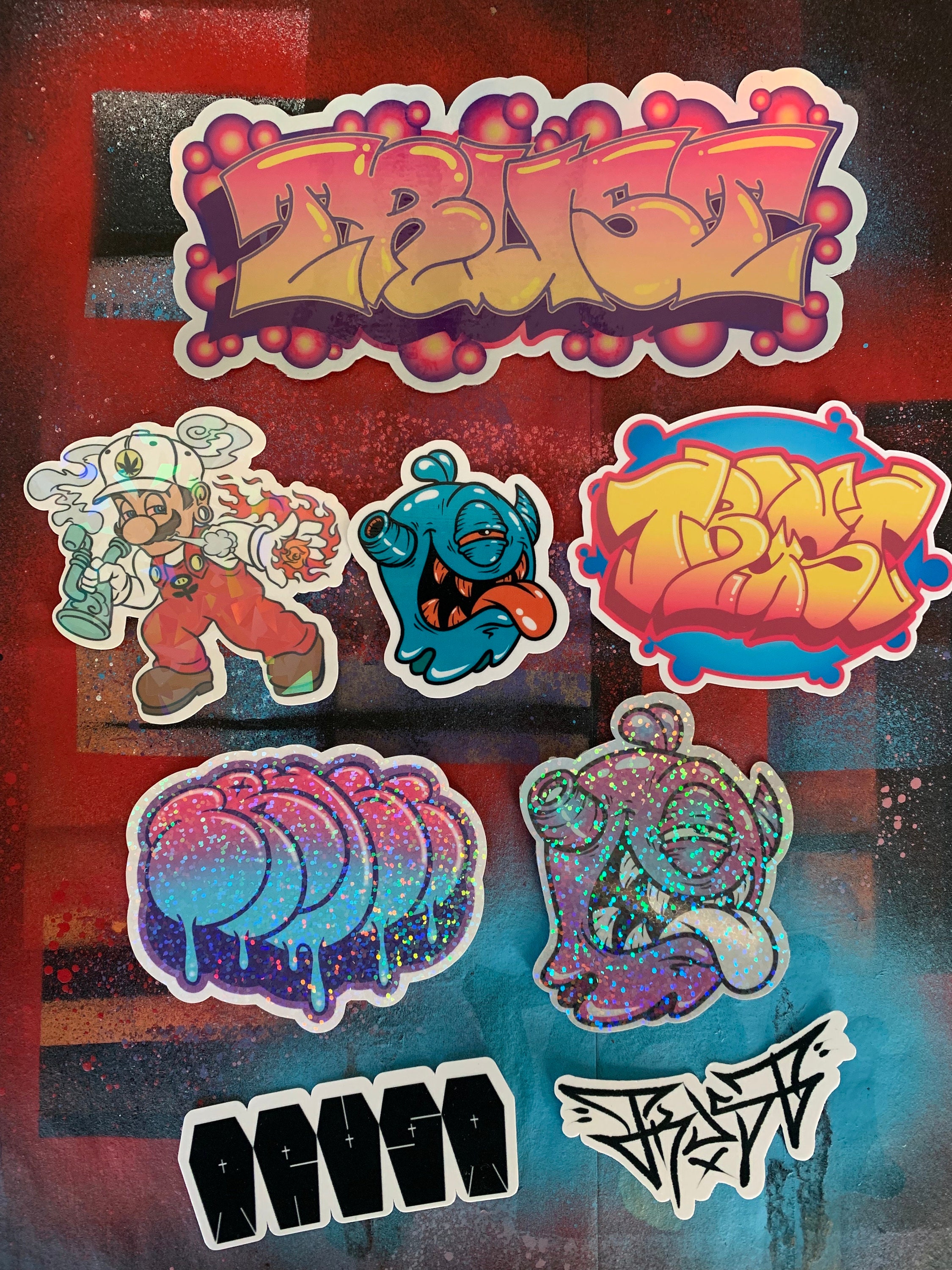 Holographic Sticker Pack - 3 Square Vinyl Stickers - Limited Edition