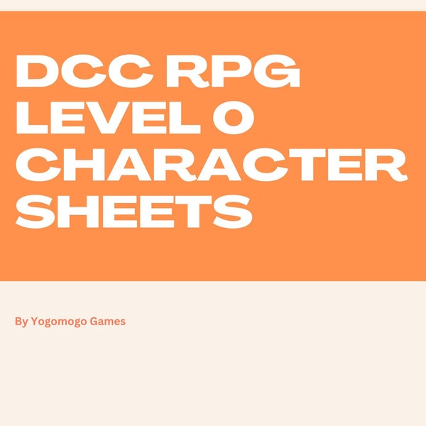 Minimalist DCC RPG Level 0 Character Sheet