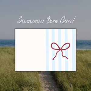 Carte avec noeud d'été | Carte pliable | Carte de voeux imprimable | 10 x 7 pouces