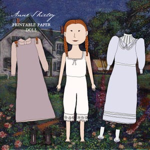 Anne Shirley Paper Doll | Printable | Anne of Green Gables Doll | 8.5x11 Inches | 1 Doll, 3 Outfits