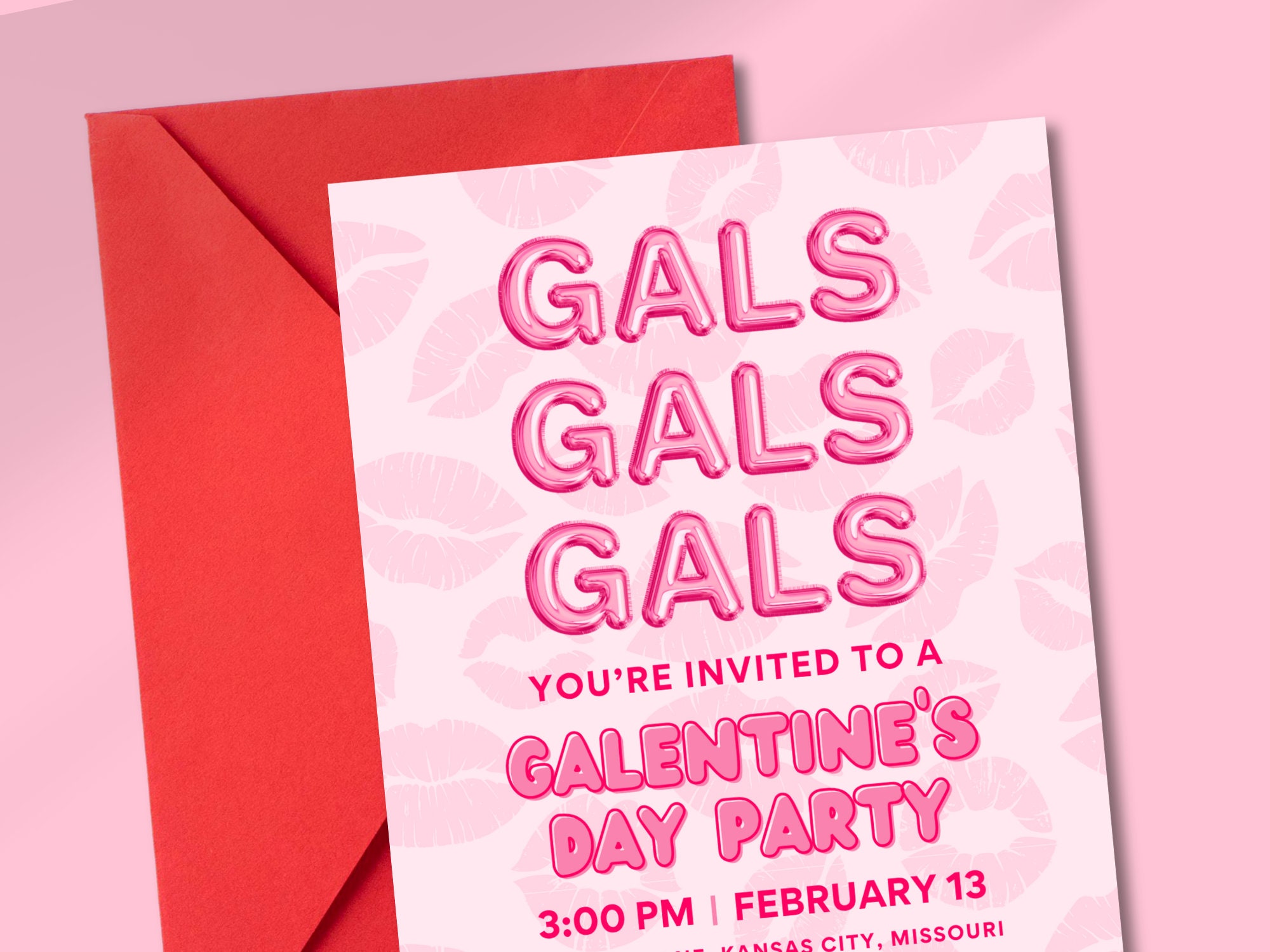 Galentine's Day Party Invitation Template, Galentine's Invitation