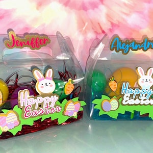 Easter gift favor box - Bunny box - Personalized easter favor- Easter basket - Easter eggs box