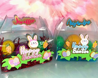 Easter gift favor box - Bunny box - Personalized easter favor- Easter basket - Easter eggs box