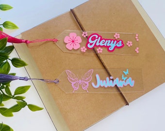 Personalized Gift Name Bookmark - Christmas present -Butterfly Bookmark - Cherry Blossom Bookmark - Name Bookmark gift