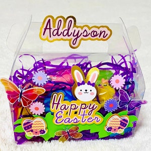 Easter gift favor box - Bunny box - Personalized easter favor- Easter basket - Easter eggs box