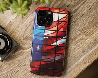 Stained Glass American Flagge iPhone Hülle: USA Pride