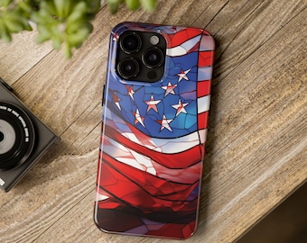 Stained Glass American Flagge iPhone Hülle: USA Pride