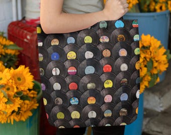 Vinyl Record Tote Bag: Retro Music Lover Gift