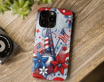 Patriotic 4th of July iPhone Case: Fireworks, Flags & Stars