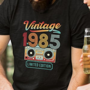Vintage 1985 T-Shirt Limited Edition | Retro 80s Birthday Gift for Men or Women | 40th Birthday Shirt Funny Boombox Design