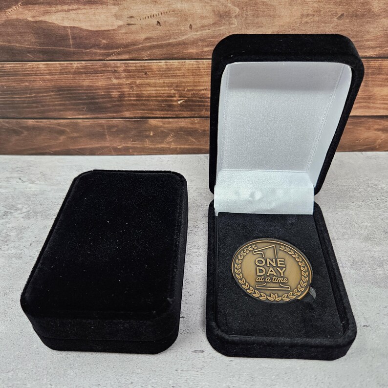 One Day at a Time Coin, Sobriety Gift for Men & Women, Serenity Prayer Token, Recovery Keepsake, Inspirational Chip, 12 Step AA NA Medallion image 10