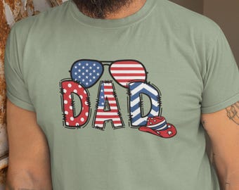 Camiseta de papá patriótico: Camiseta de barbacoa familiar del 4 de julio de EE. UU.