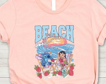 Beach Bum Stitch Shirt, Lilo And Stitch T-Shirt, Disney Beach Trip Shirt, Summer Vibes Tee, Tropical Shirt, Disneyland Family Trip Tee