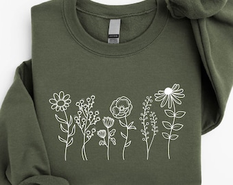 Wildflowers Sweatshirt, Flower Girl Shirt for Kid, Floral Shirt For Women, Flower Lover Sweatshirt, Cute Floral Hoodie, Sweatshirt for Women
