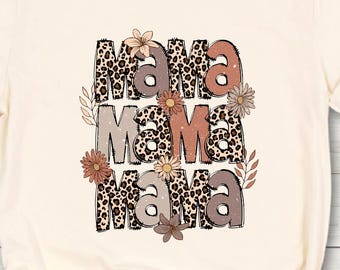 Leopard Mama Shirt, Mom Shirts, Mother's Day Gift, Gift for Mom, New Mom Shirts, Mama Shirts, Pregnancy Reveal Shirt, Best Mom in the World