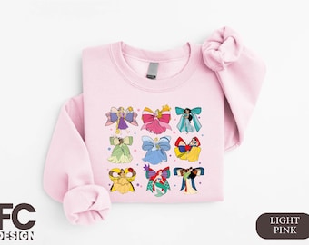 Disney Princess Coquette Sweatshirt, Disney Princess Ribbons Sweatshirt, Disney Bows Shirt, Disneyland Trip Shirt, Princess Bow Hoodie