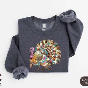 Disco Ball Turkey Sweatshirt, Thanksgiving Turkey Shirt, Cute Turkey Shirt, Colorful Turkey Shirt, Thanksgiving Gift, Turkey Lover Hoodie