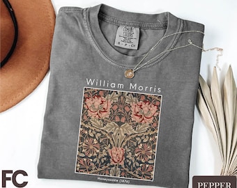 William Morris Shirt, Honeysuckle Art T-Shirt, Gift for Art Lover, Botanical Print Tee, Garden Inspired Sweatshirt, Comfort Colors T-Shirt