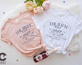 Personalized Bachelorette Shirt, Bach Club Party Tee, Custom Bridal Party Gifts, Custom Destination Sweatshirt, Bridal Squad T-Shirt