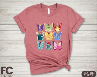 Disney Princess Butterfly Shirt, Princess Matching T-Shirt, Disneyland Girls Trip Sweatshirt, Gift for Her, Princess Squad Sweater