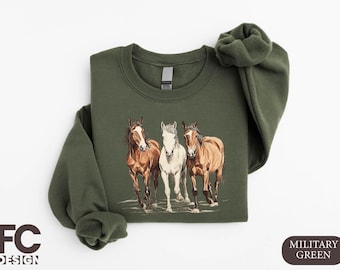Western Horse Sweatshirt, Horse Lover Shirt, Cowgirl Shirt, Cute Horse Girl Shirt, Ranch Girl Hoodie, Cowboy Graphic Shirt, Rodeo Shirt