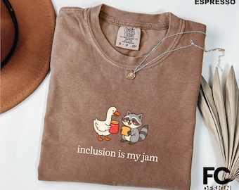 Inclusion Is My Jam Shirt, SPED Teacher Gift, Autism Awareness Sweatshirt, Special Education Sweater, Raccoon and Goose T-Shirt