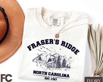 Fraser's Ridge North Carolina Est 1767 Comfort Colors T-Shirt, Jamie and Claire Fraser T-Shirt, Sassenach Sweatshirt, Outlander Shirt