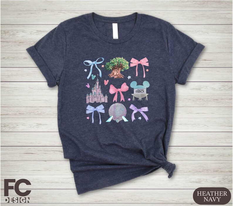 a t - shirt with a picture of a castle and other things on it