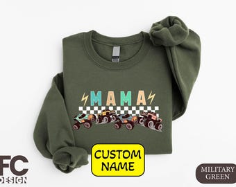 Custom Monster Truck Sweatshirt, Monster Truck Mama Shirt, Birthday Party Hoodie, New Mom Tee, Baby Shower Gift, Custom Gifts, Gift for Mom