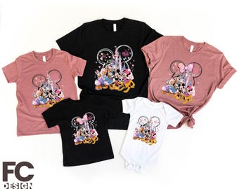 Disney Watercolor Castle Shirt, Mickey & Friends T-Shirt, Disney Characters, Mickey Minnie Ears Shirt, Magic Kingdom, Family Matching Shirt