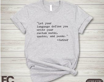 Custom Quote and Author Shirt, Typewriter Custom Text Sweatshirt, Custom Poem Shirt, Concert Song Lyrics Tee, Music Fan Shirt, Gift for Her