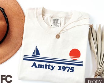 Amity 1975 Shirt, Amity Island T-Shirt, Beach Vacation Tee, Summer Trip Shirt, Movie Fan Sweatshirt, Comfort Colors T-Shirt