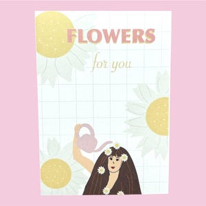 Flowers for you – Grußkarte | Postkarte | Geburtstagskarte | Dankeskarte mit Blumenmotiv – Handillustriert & matt auf Kraftpapier