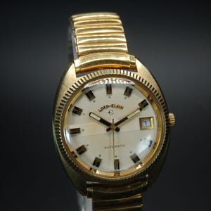Beautiful Vintage Men&#39;s Lord Elgin Automatic Date Watch