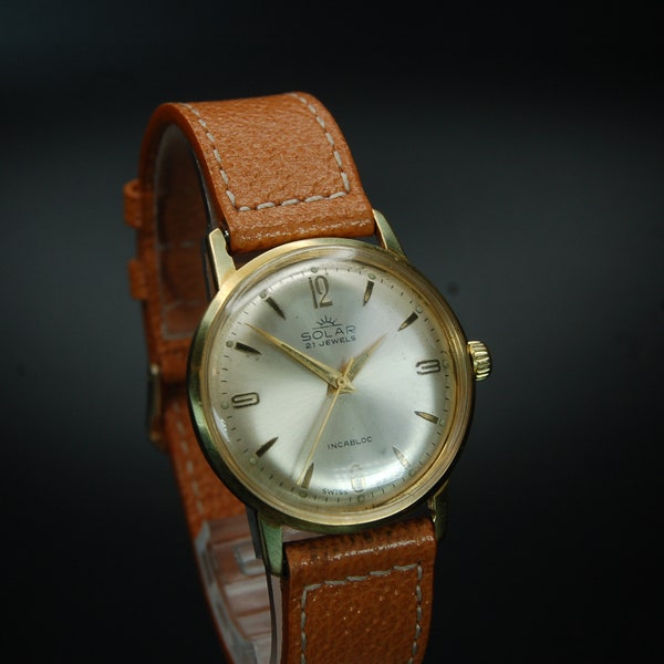 Vintage Solar Manual Wind Watch