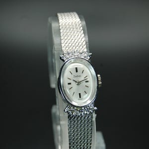 Vintage 60s Helzberg VIP 17 Jewel Swiss Watch Diamond Bezel Mesh Duchess Helzberg Wristwatches for sale - eBay main image 2
