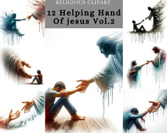 Helping Hand of Jesus Clipart, Christian Art (Digital Design)